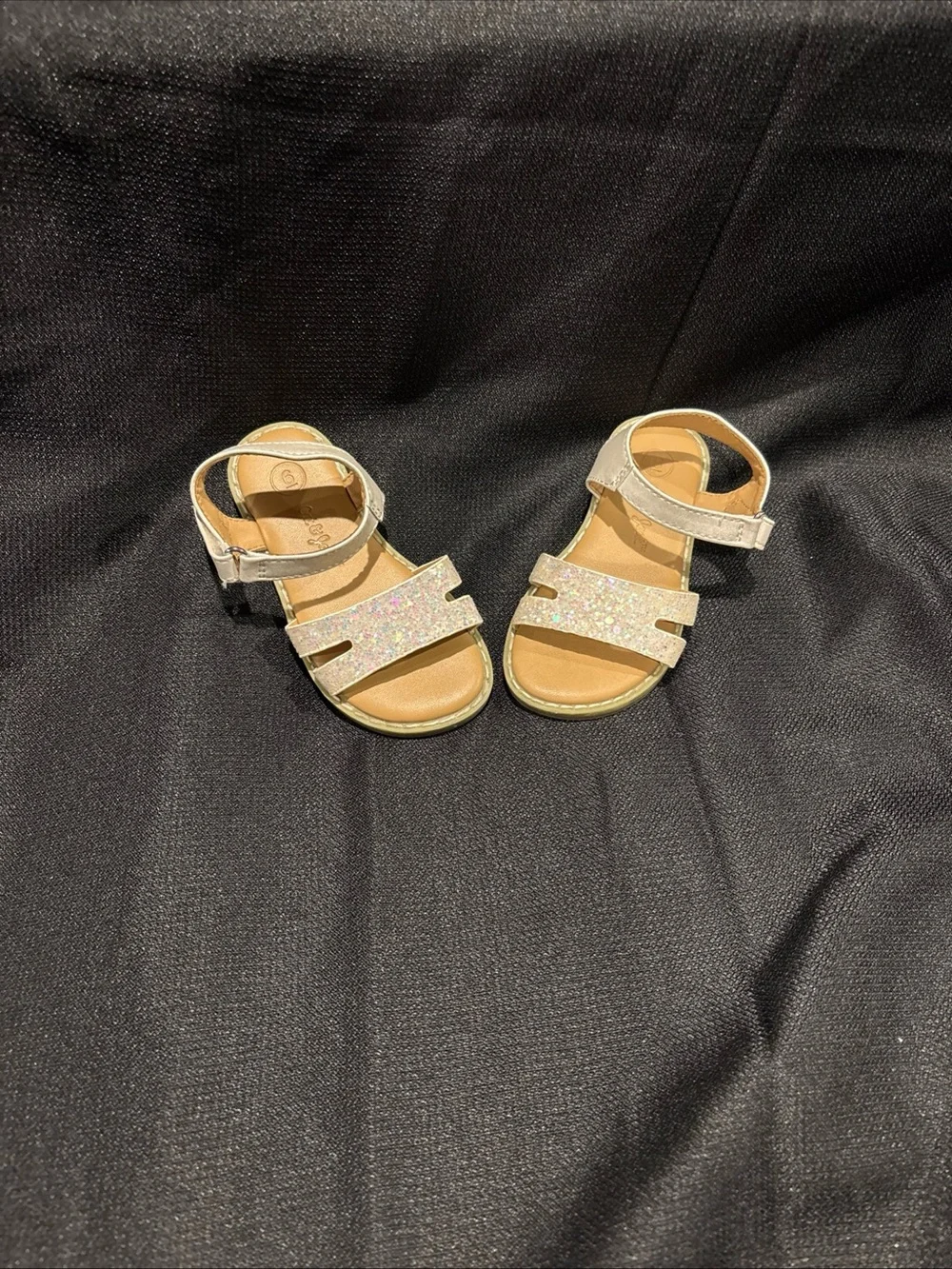Cat & Jack Girls' Glitter Strap Sandals - Sparkling Champagne